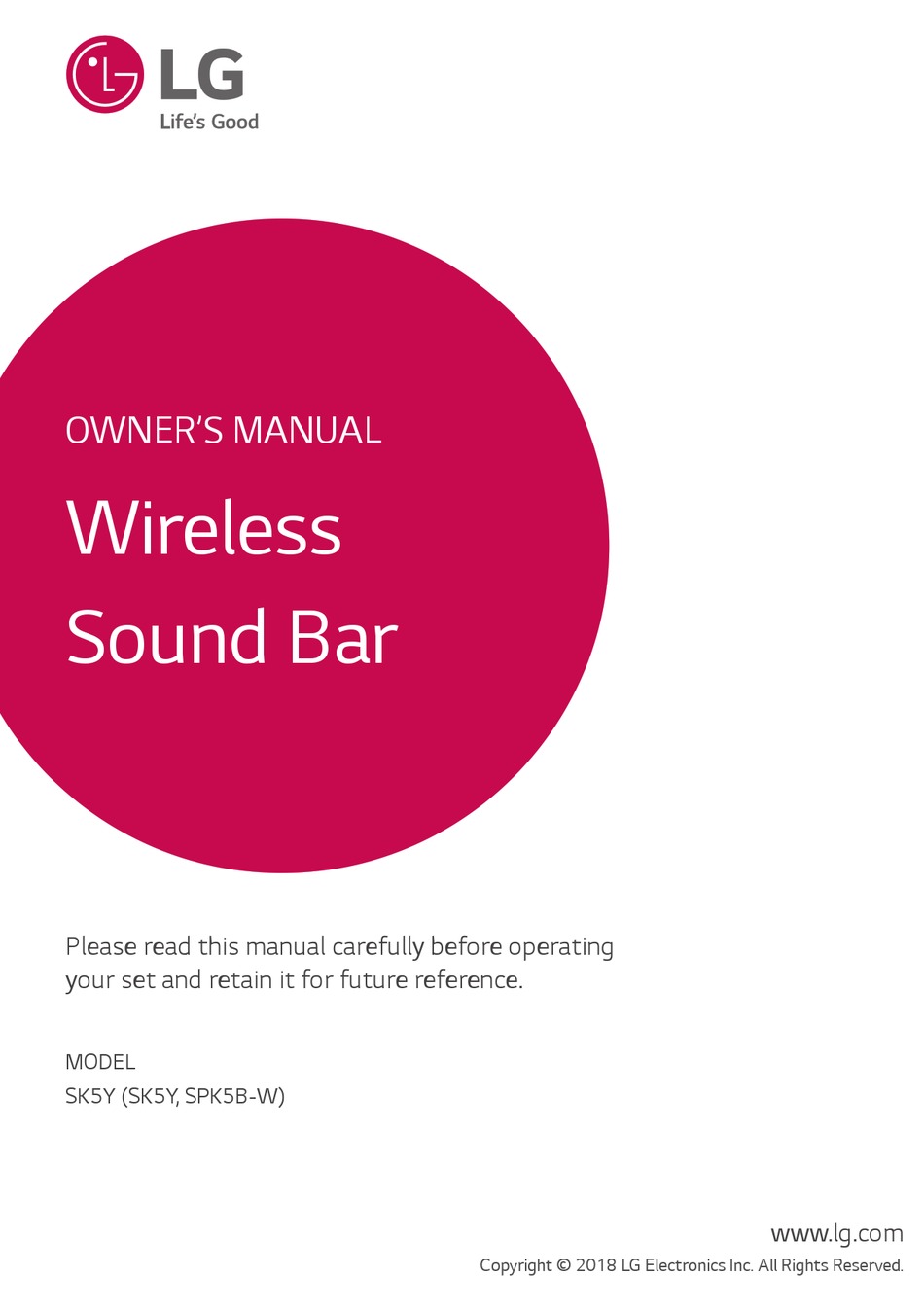 LG SPK5BW OWNER'S MANUAL Pdf Download ManualsLib