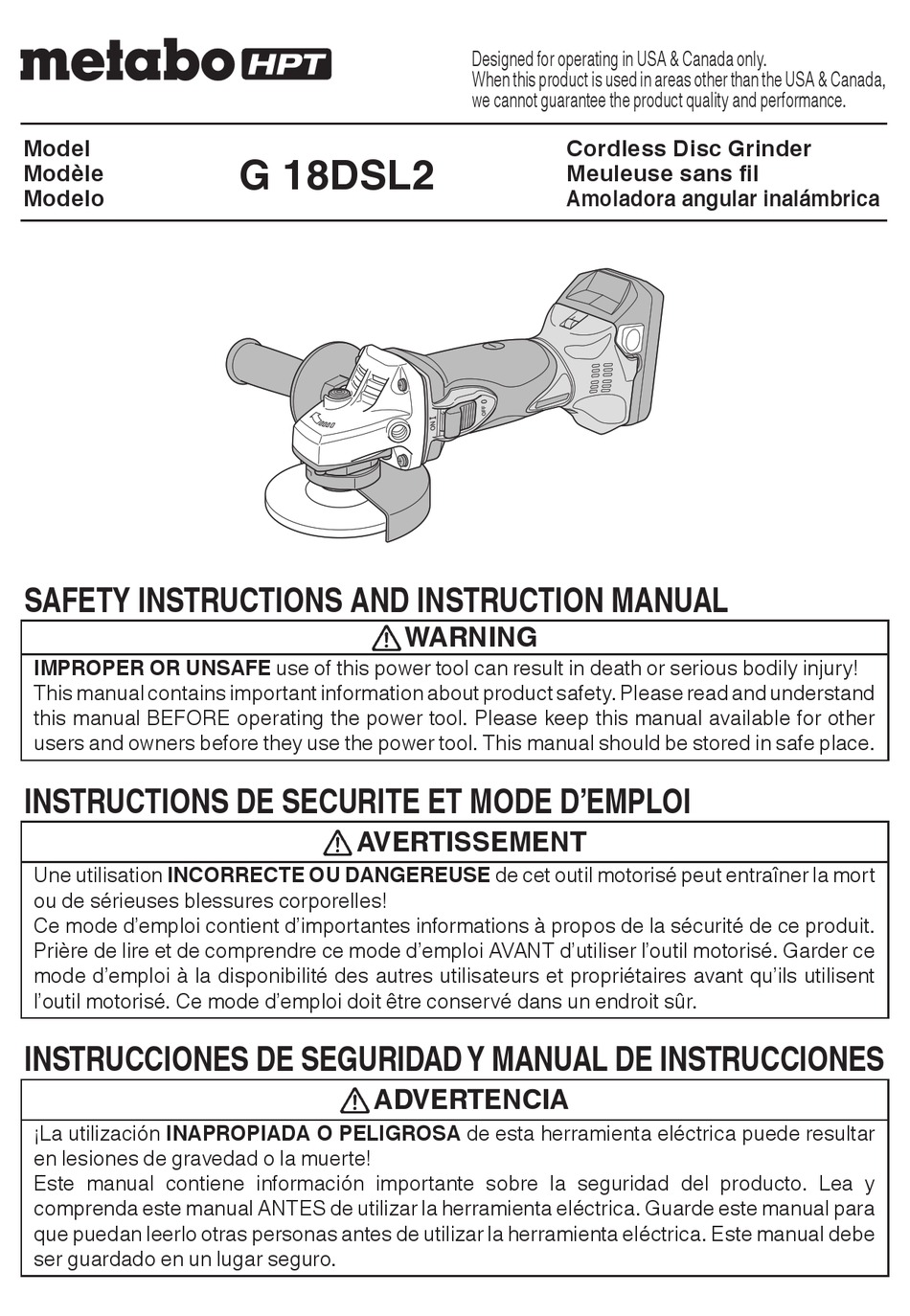 METABO HPT G 18DSL2 MANUAL Pdf Download ManualsLib