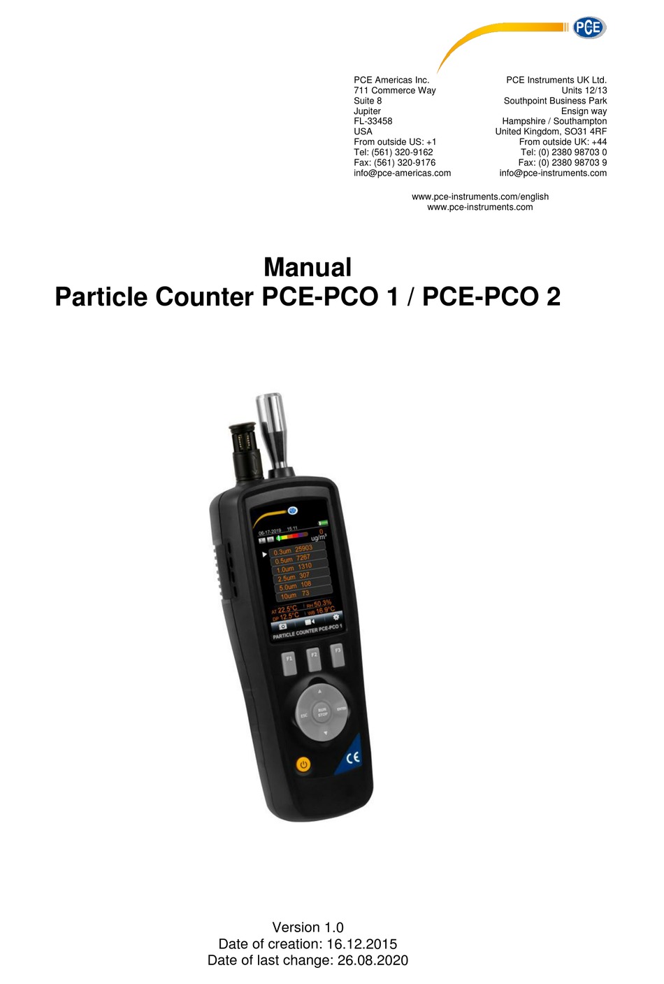 PCE INSTRUMENTS PCE-PCO 1 MANUAL Pdf Download | ManualsLib