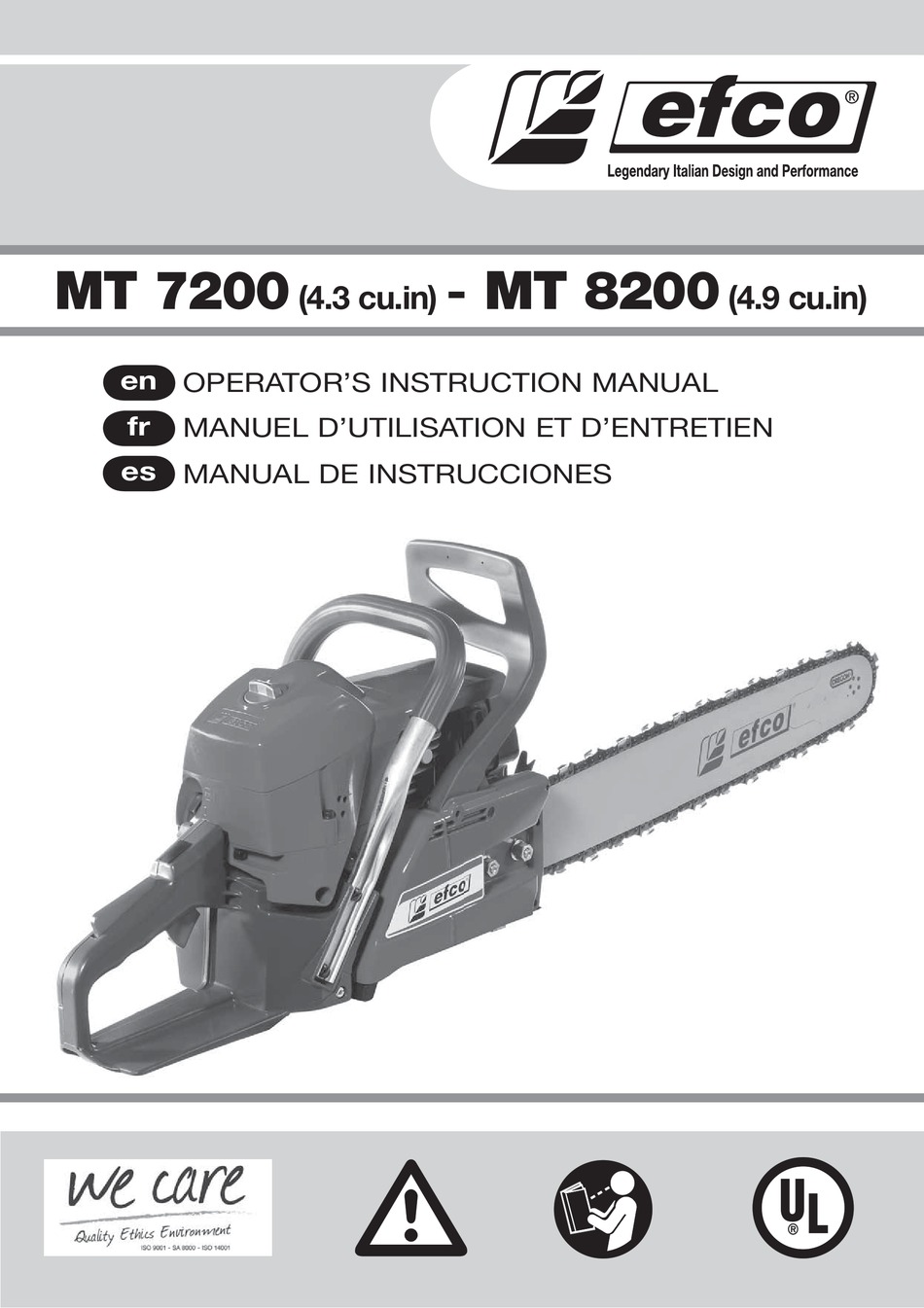 EFCO MT 8200 OPERATOR'S INSTRUCTION MANUAL Pdf Download | ManualsLib