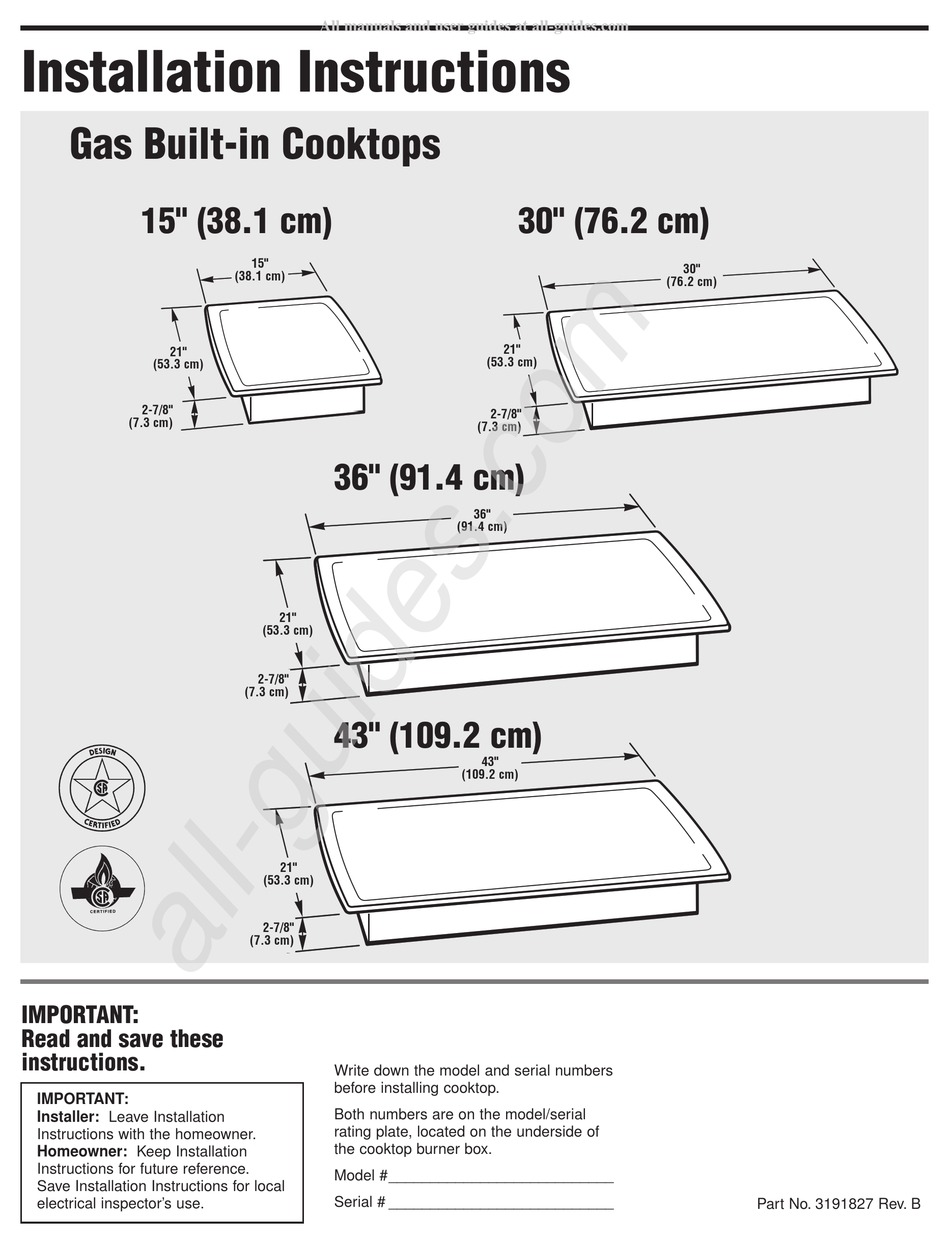 KITCHENAID KGCS105GSS INSTALLATION INSTRUCTIONS MANUAL Pdf Download