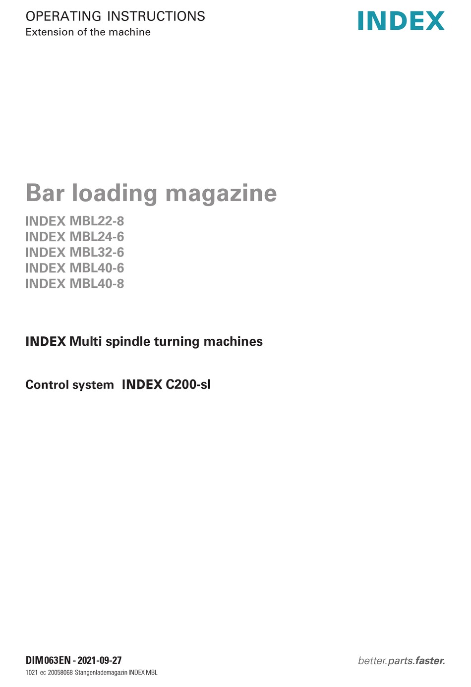 INDEX MBL228 SERIES OPERATING INSTRUCTIONS MANUAL Pdf Download