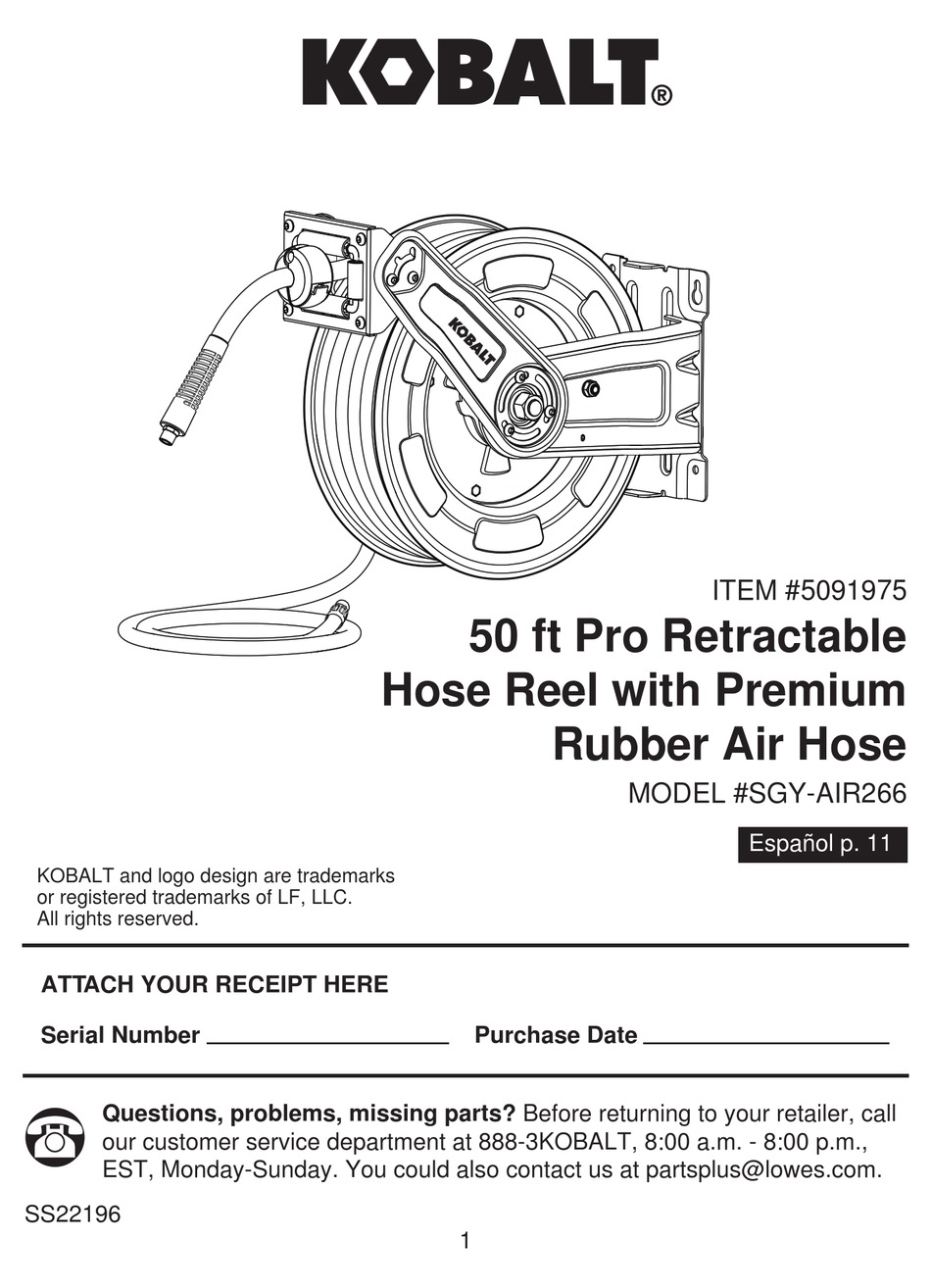 Replacement Parts List - Kobalt SGY-AIR266 Assembly Instructions