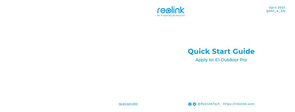 REOLINK E1 OUTDOOR PRO QUICK START MANUAL Pdf Download | ManualsLib