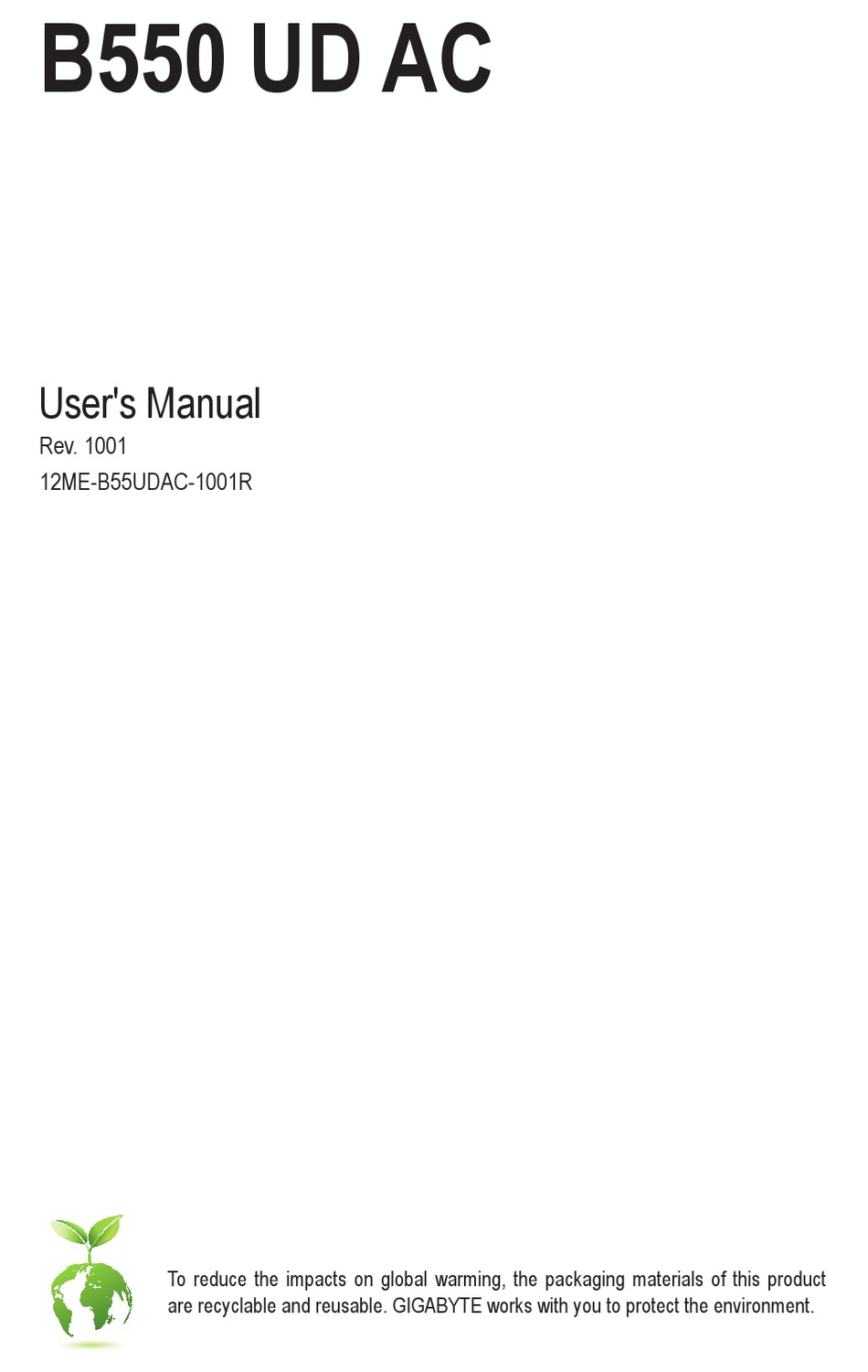 GIGABYTE B550 UD AC USER MANUAL Pdf Download | ManualsLib