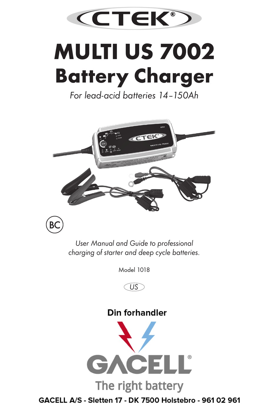 GACELL CTEK MULTI US 7002 USER MANUAL Pdf Download ManualsLib