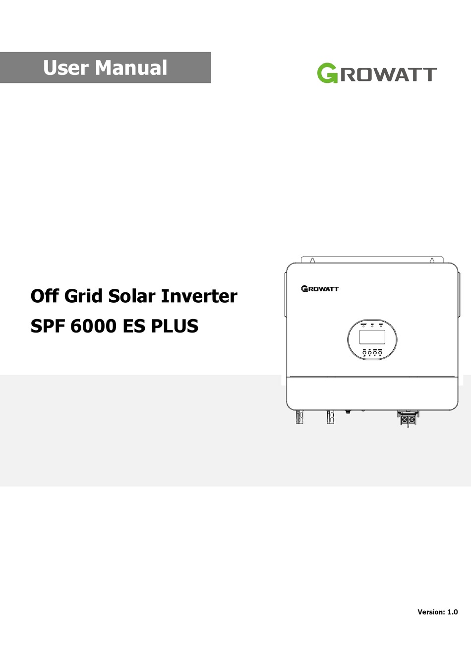 GROWATT SPF 6000 ES PLUS USER MANUAL Pdf Download | ManualsLib