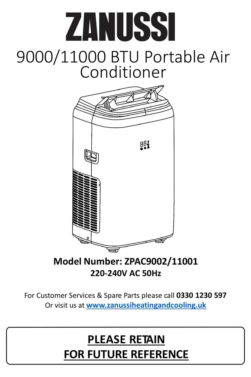 ZANUSSI ZPAC9002 MANUAL Pdf Download ManualsLib