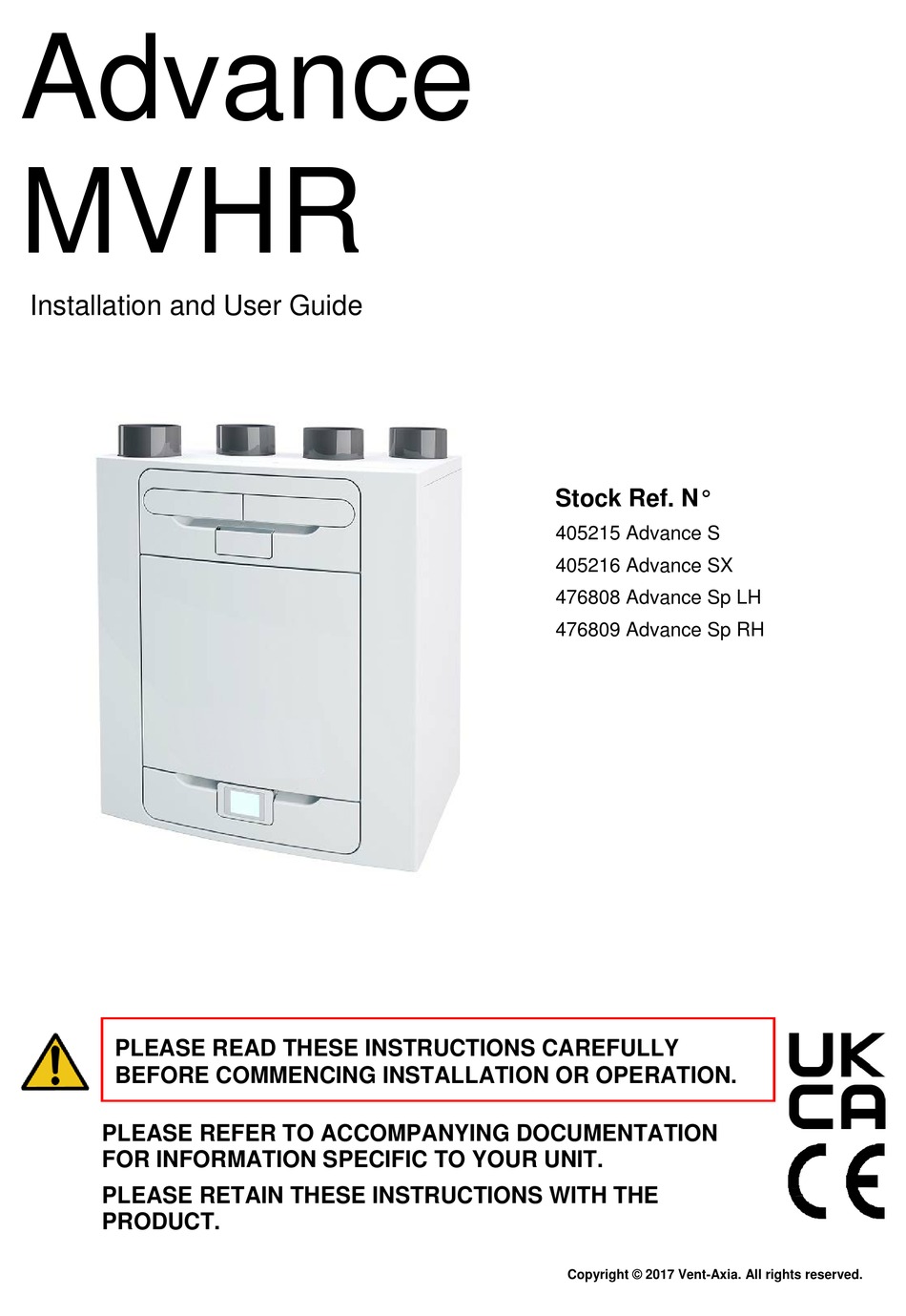 VENTAXIA ADVANCE SX INSTALLATION AND USER MANUAL Pdf Download ManualsLib