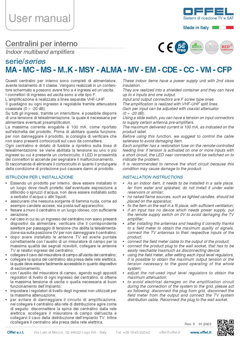 OFFEL MA SERIES USER MANUAL Pdf Download