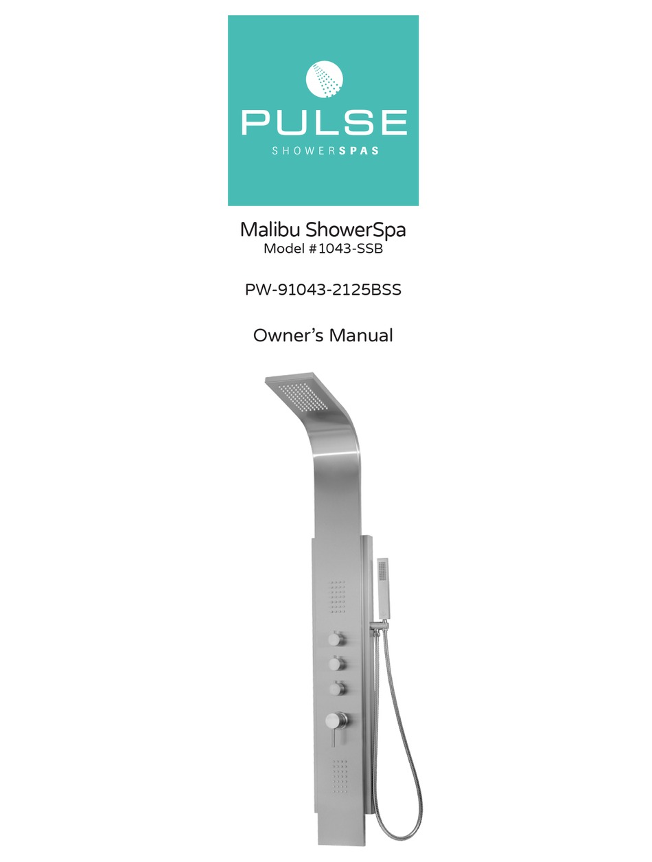 PULSE SHOWER SPAS MALIBU SHOWERSPA 1043SSB OWNER'S MANUAL Pdf Download