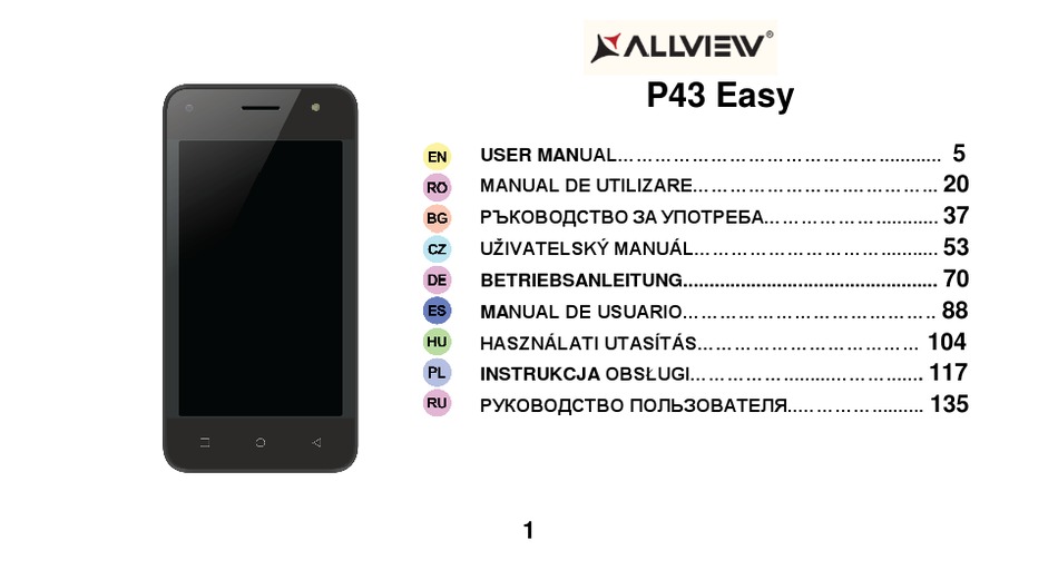 ALLVIEW P43 EASY USER MANUAL Pdf Download ManualsLib