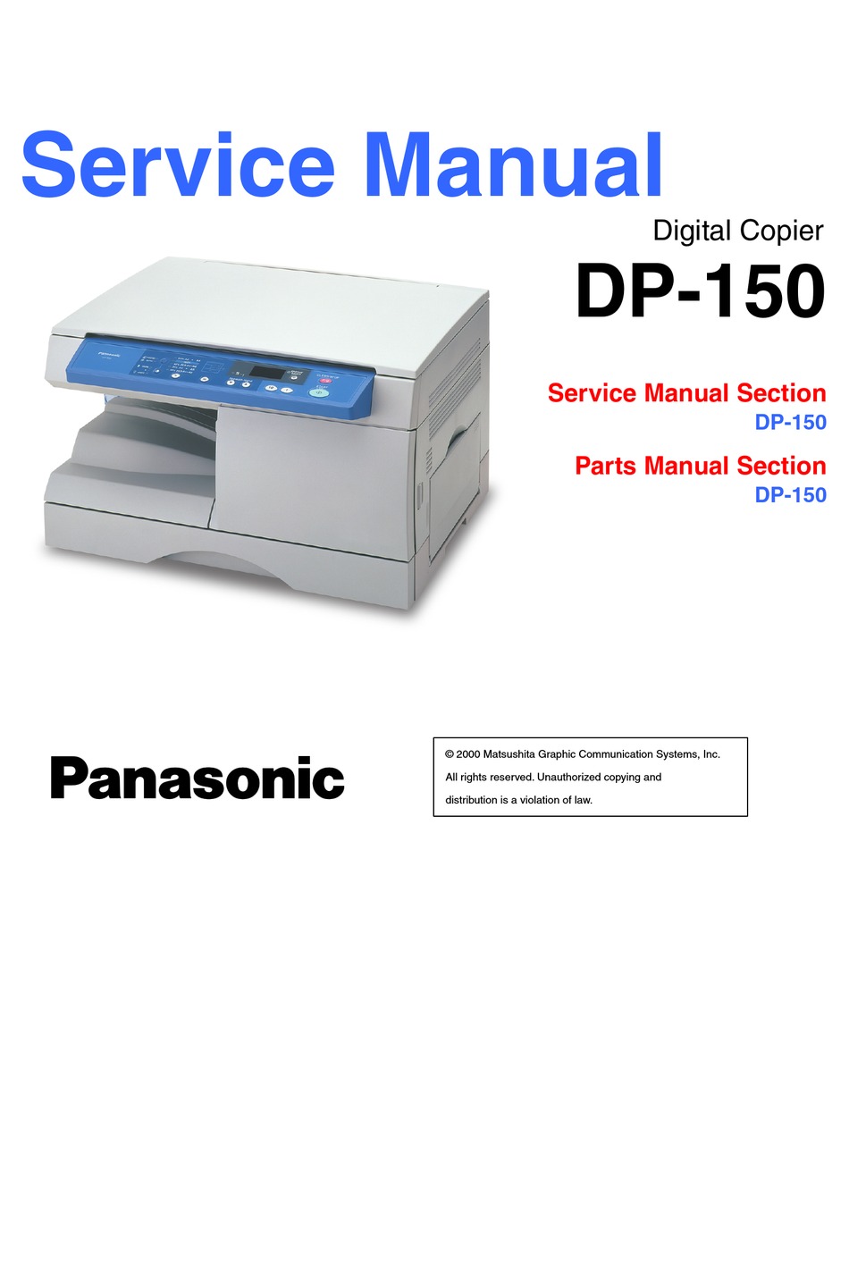 PANASONIC DP-150 SERVICE MANUAL Pdf Download | ManualsLib