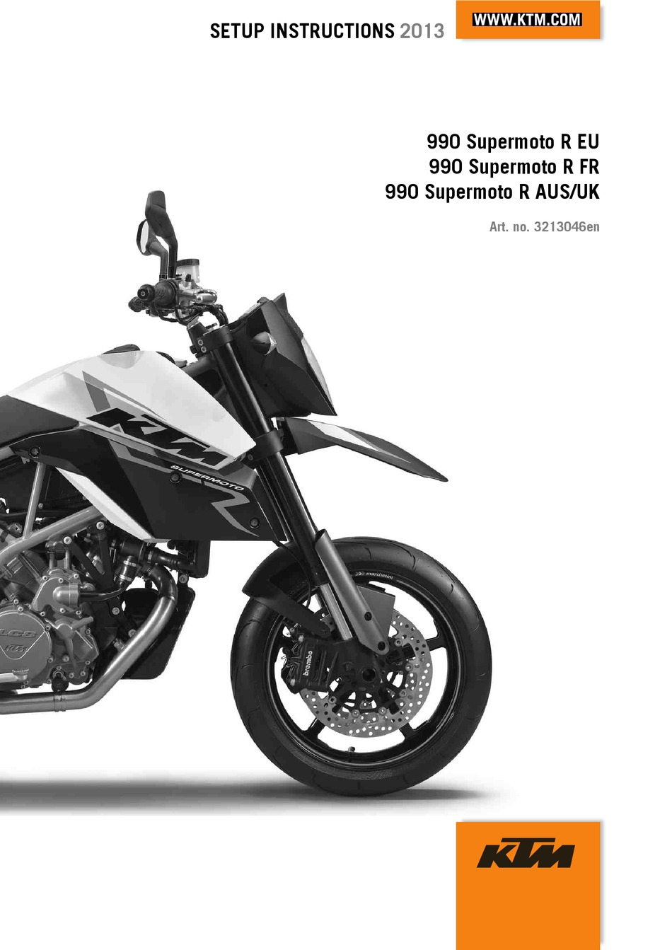 KTM 990 SUPERMOTO R EU 2013 SETUP INSTRUCTIONS Pdf Download ManualsLib