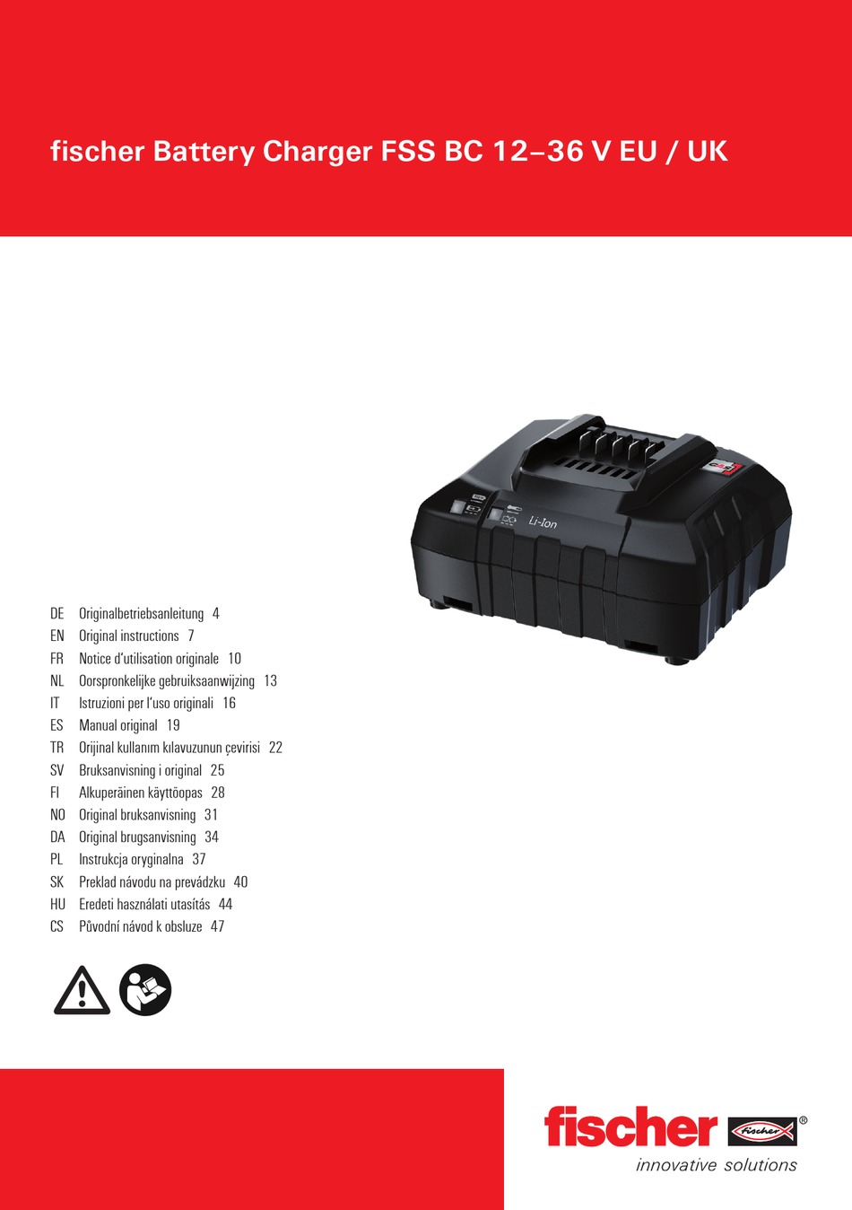 FISCHER BC 1236 V EU ORIGINAL INSTRUCTIONS MANUAL Pdf Download