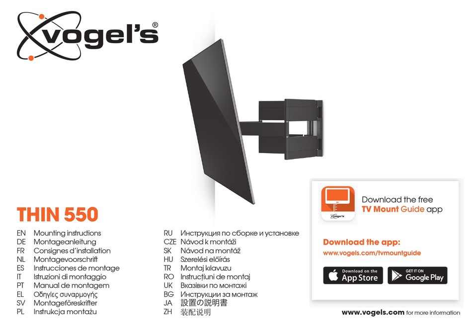 VOGEL'S 8712285335082 MOUNTING INSTRUCTIONS Pdf Download ManualsLib