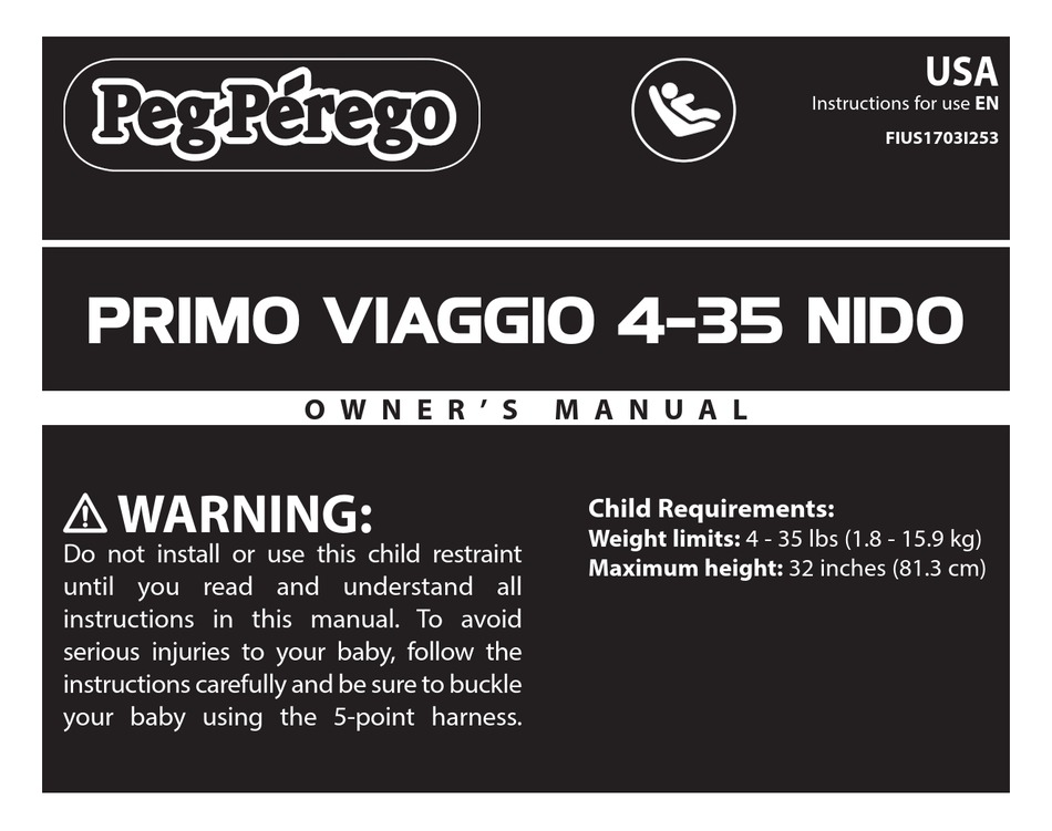 PEGPEREGO PRIMO VIAGGIO 435 NIDO OWNER