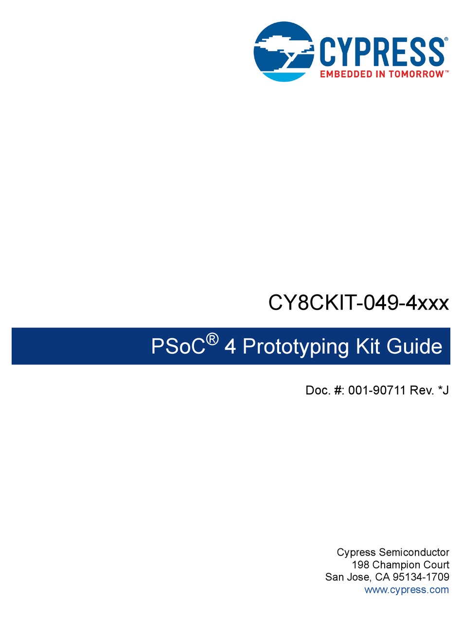CYPRESS CY8CKIT0494 SERIES MANUAL Pdf Download ManualsLib