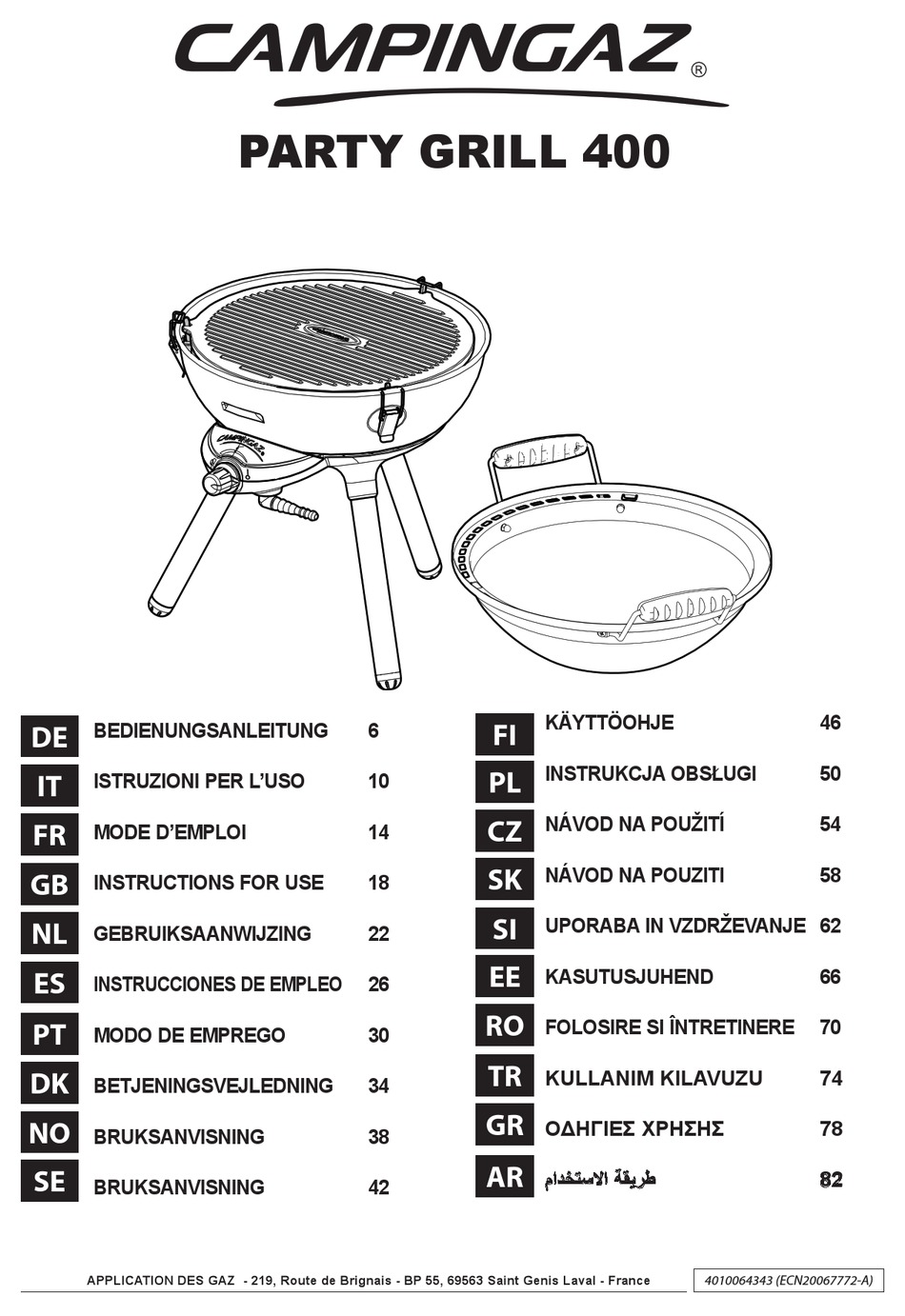 CAMPINGAZ PARTY GRILL 400 INSTRUCTIONS FOR USE MANUAL Pdf Download