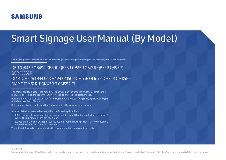 SAMSUNG QMRT SERIES MANUAL Pdf Download ManualsLib