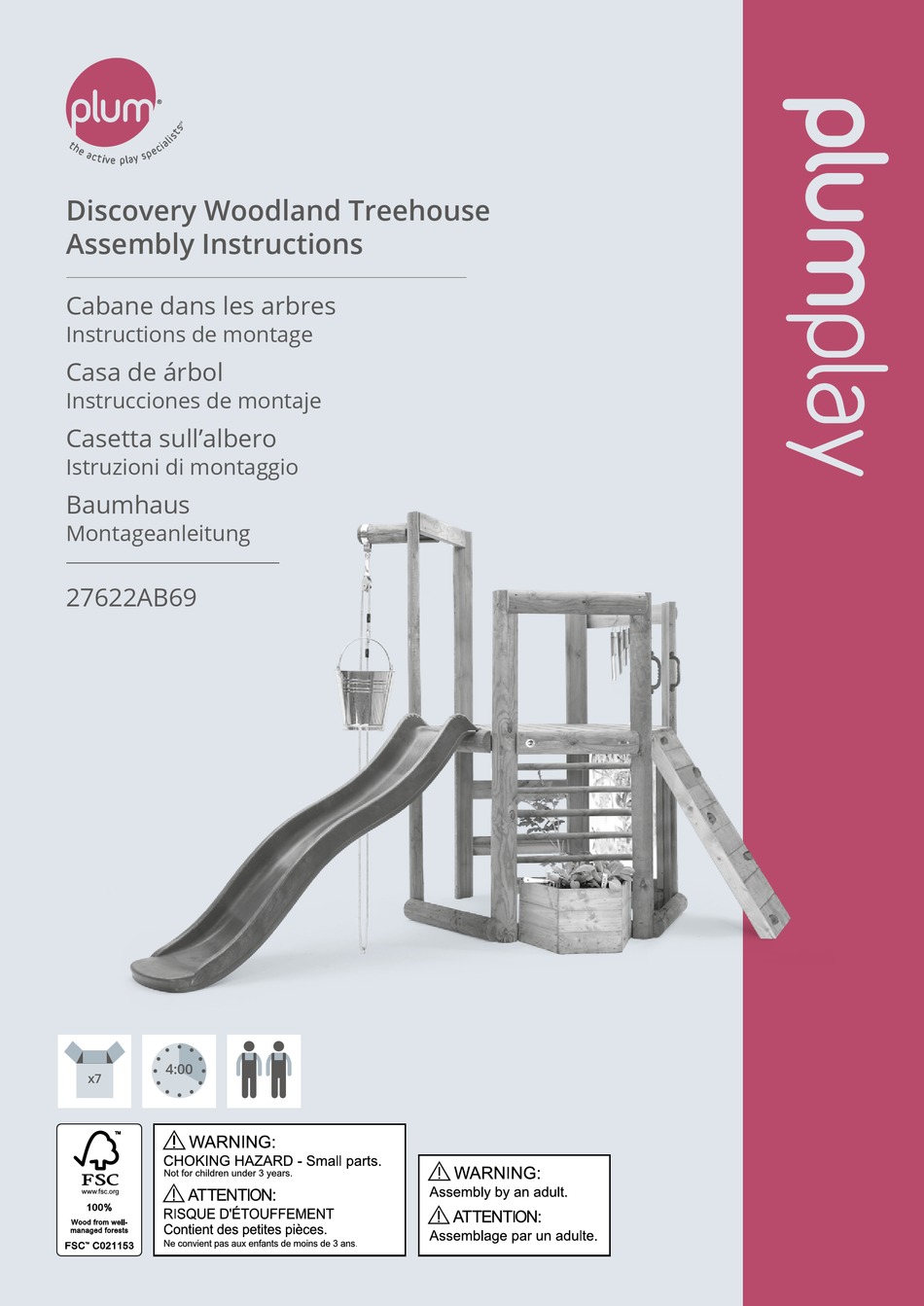 PLUM DISCOVERY WOODLAND TREEHOUSE ASSEMBLY INSTRUCTIONS MANUAL Pdf