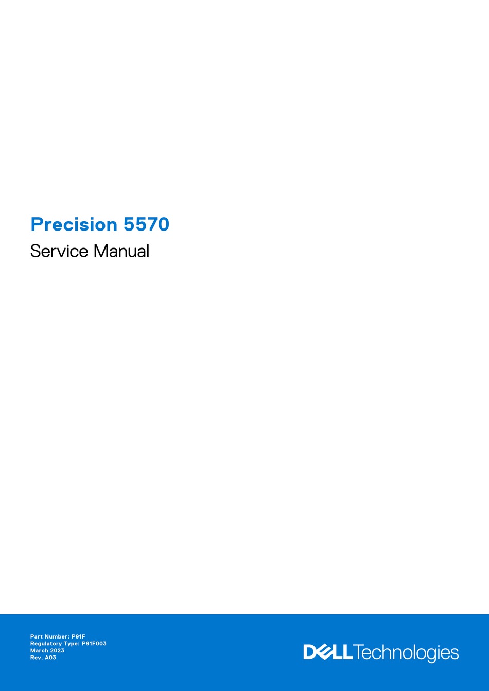 DELL PRECISION 5570 SERVICE MANUAL Pdf Download ManualsLib