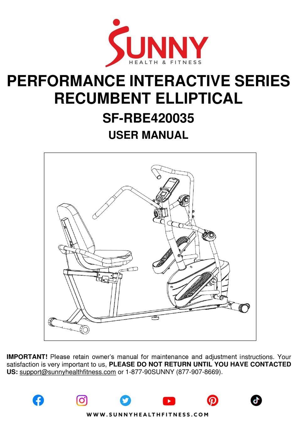 SUNNY PERFORMANCE INTERACTIVE SF-RBE420035 USER MANUAL Pdf Download ...