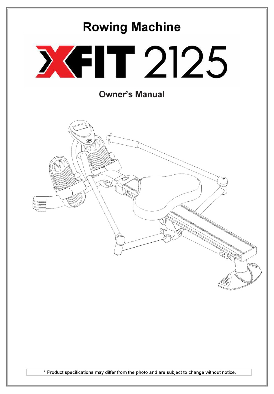 XFIT 2125 OWNER'S MANUAL Pdf Download | ManualsLib
