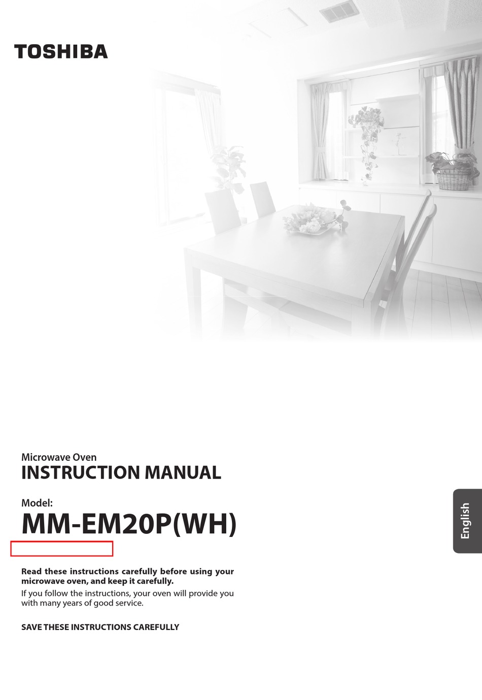 TOSHIBA ML-EC42P Microwave Oven Instruction Manual