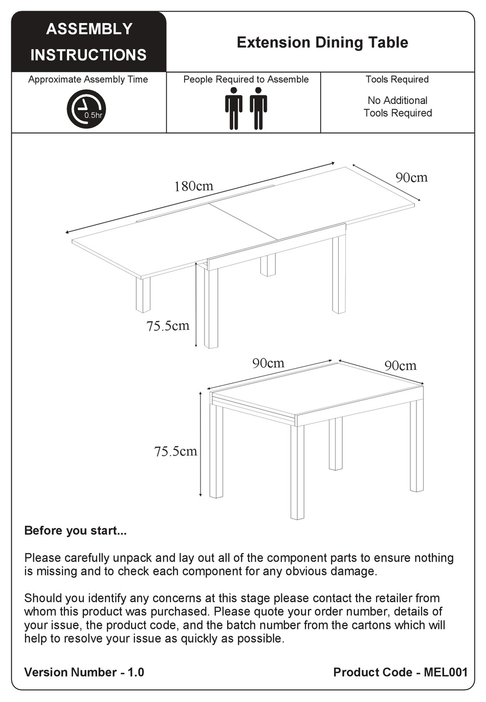 JULIAN BOWEN LIMITED MEL001 ASSEMBLY INSTRUCTIONS MANUAL Pdf Download ManualsLib