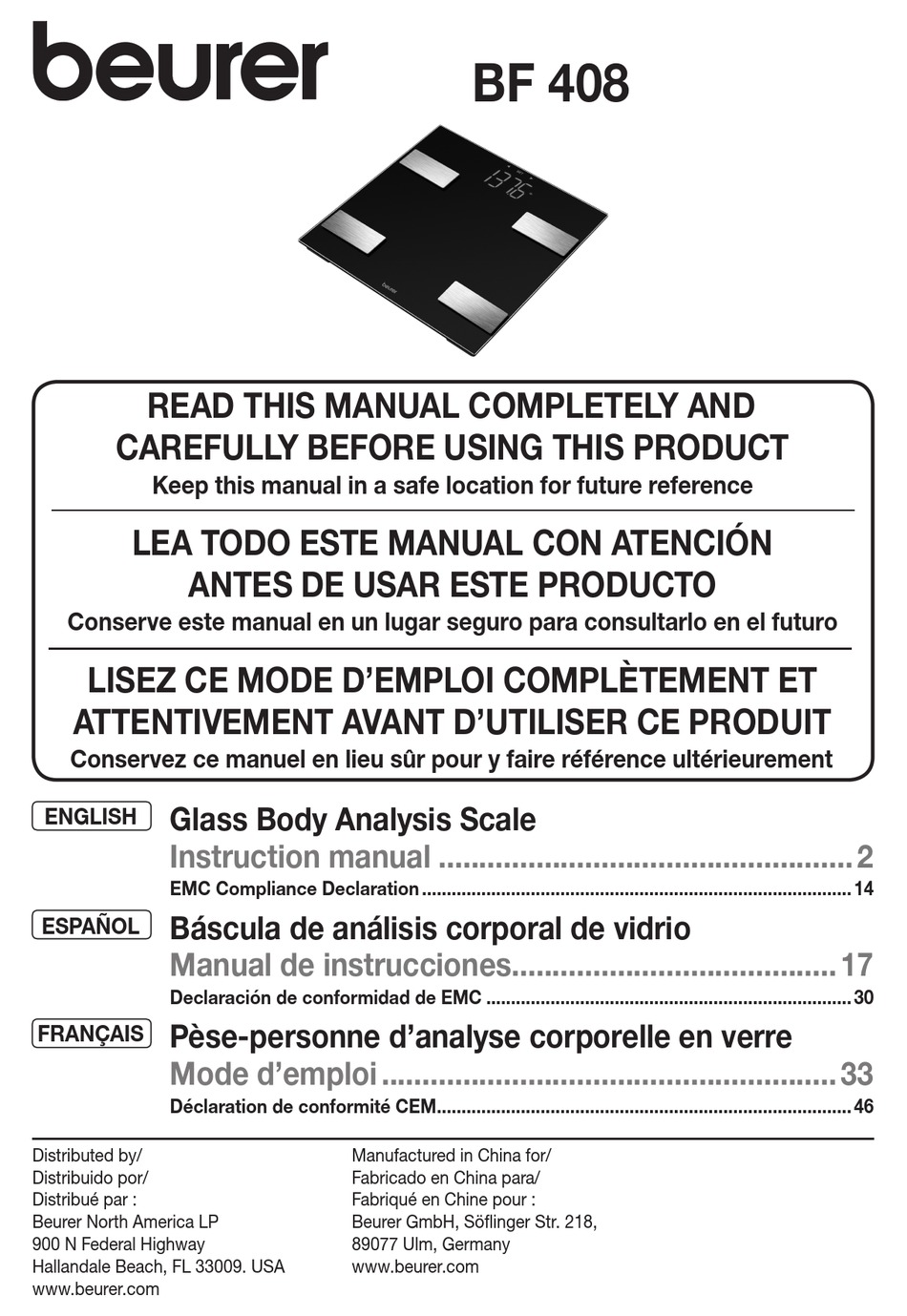 User manual Beurer BF 405 (English - 102 pages)