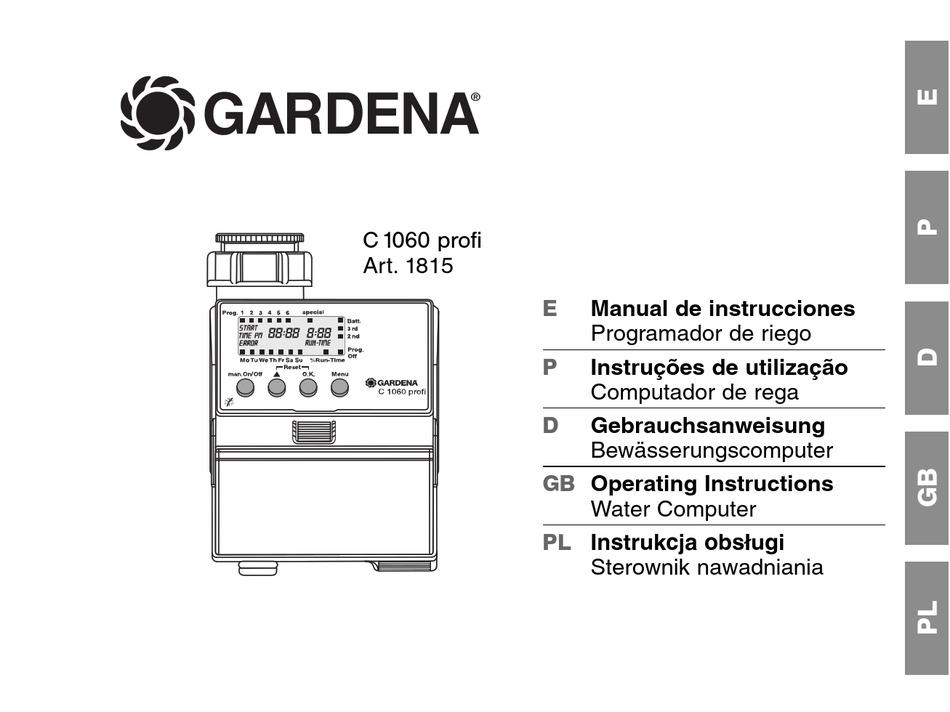 GARDENA 1815 OPERATING INSTRUCTIONS MANUAL Pdf Download | ManualsLib