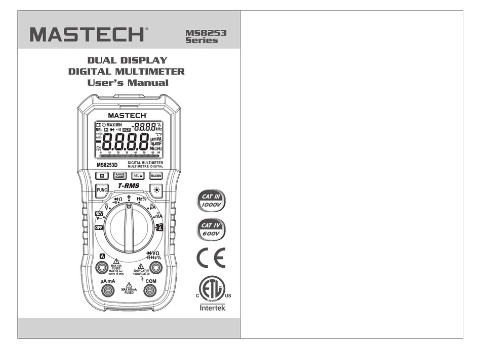 MASTECH MS8253 SERIES USER MANUAL Pdf Download ManualsLib