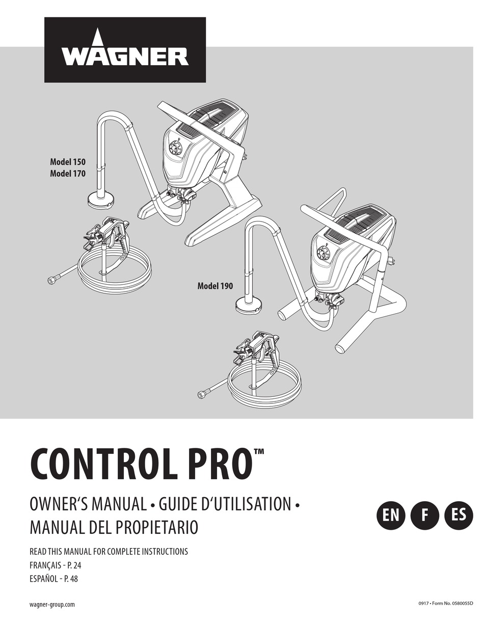 WAGNER CONTROL PRO 170 OWNER