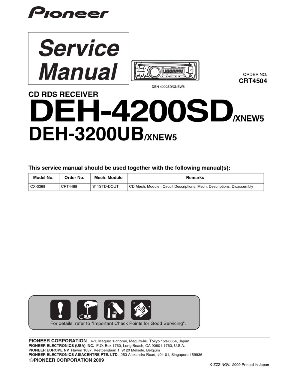 PIONEER DEH-4200SD/XNEW5 SERVICE MANUAL Pdf Download | ManualsLib