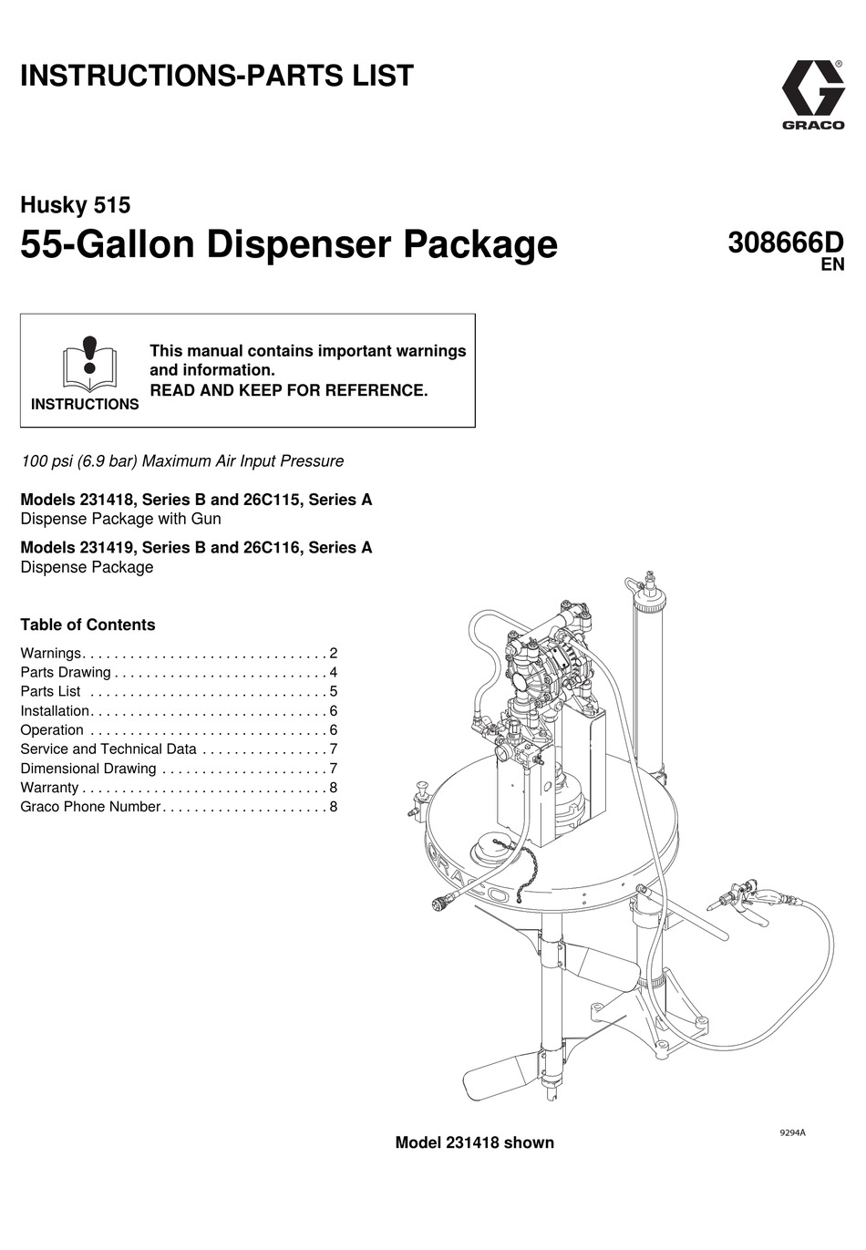 GRACO 231418 INSTRUCTIONS MANUAL Pdf Download | ManualsLib