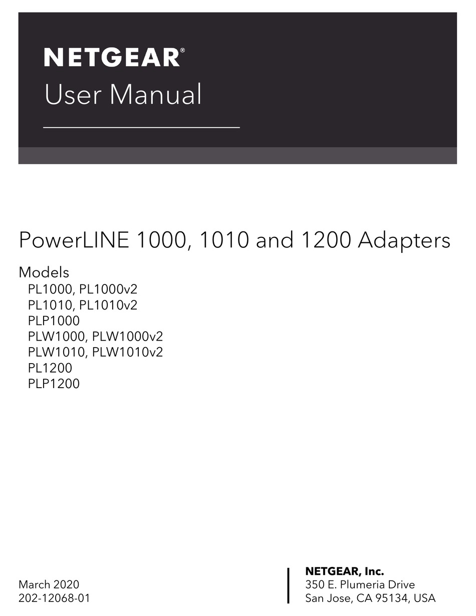 NETGEAR POWERLINE 1000 SERIES USER MANUAL Pdf Download ManualsLib