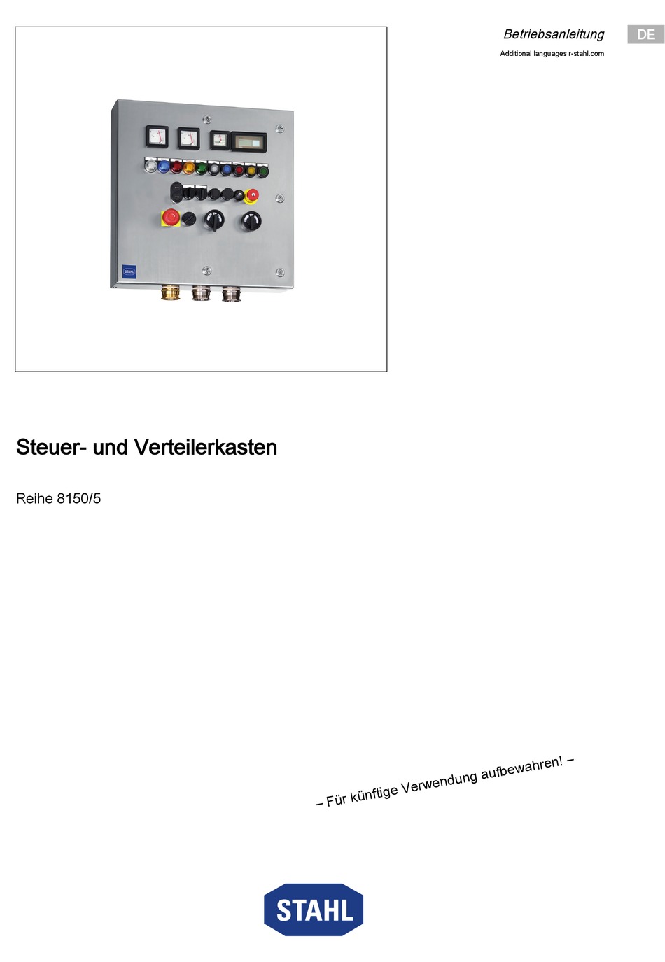 STAHL 8150/5 SERIES OPERATING INSTRUCTIONS MANUAL Pdf Download ManualsLib