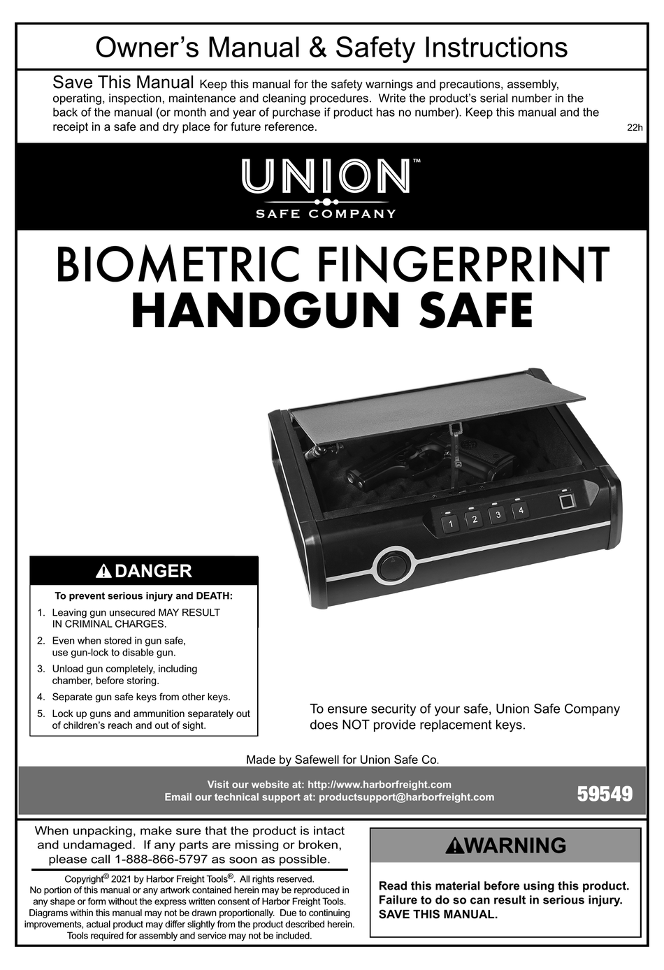 UNION 59549 OWNER'S MANUAL & SAFETY INSTRUCTIONS Pdf Download ManualsLib