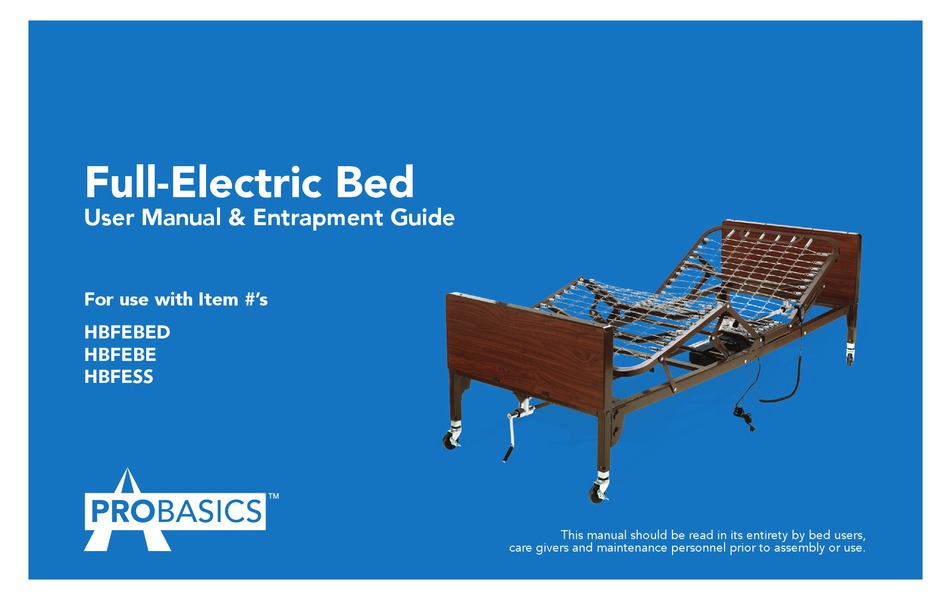 PROBASICS HBFEBED USER MANUAL & ENTRAPMENT MANUAL Pdf Download ManualsLib