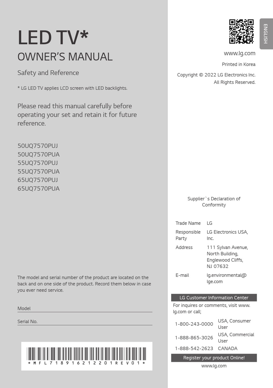 LG 50UQ7570PUJ OWNER