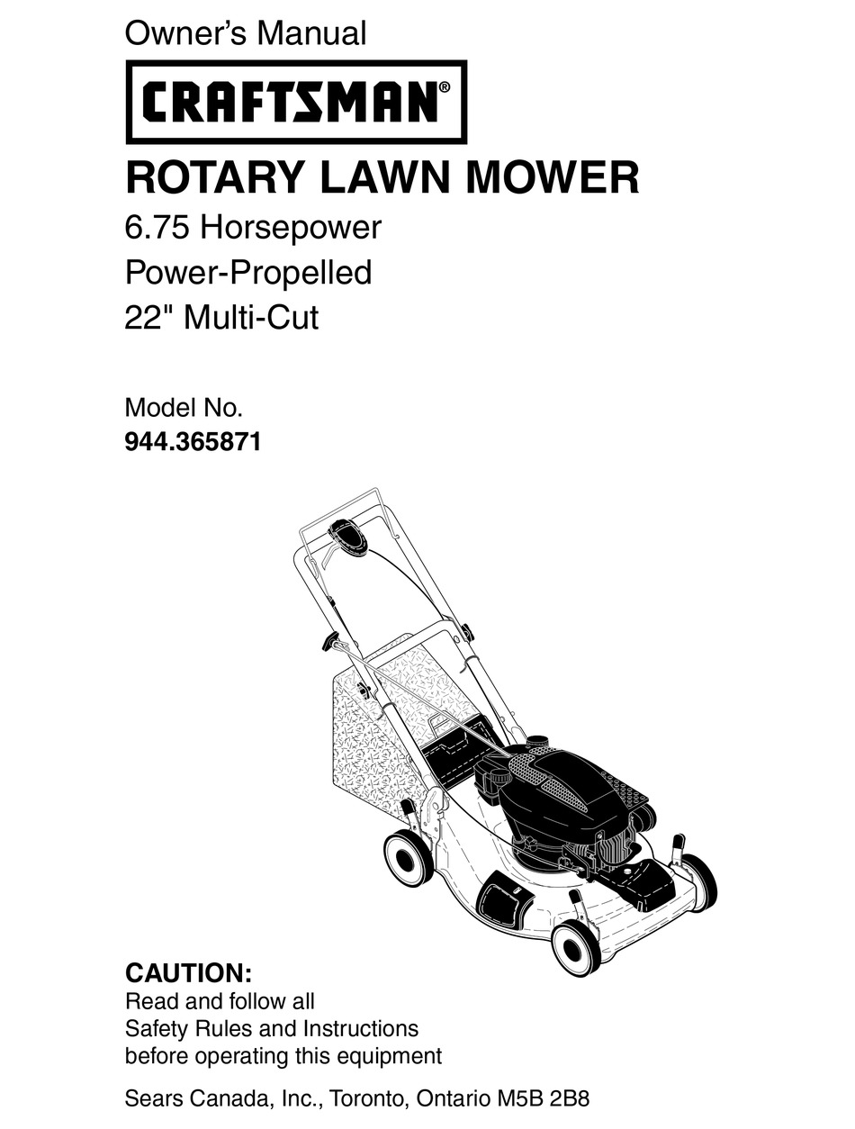 CRAFTSMAN 944.365871 OWNER'S MANUAL Pdf Download | ManualsLib