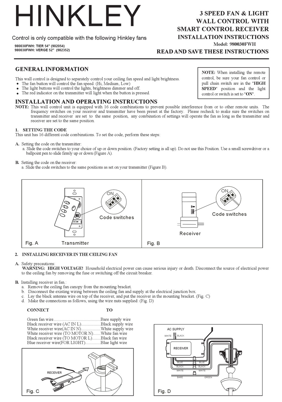 HINKLEY 980030FWH INSTALLATION INSTRUCTIONS MANUAL Pdf Download ManualsLib