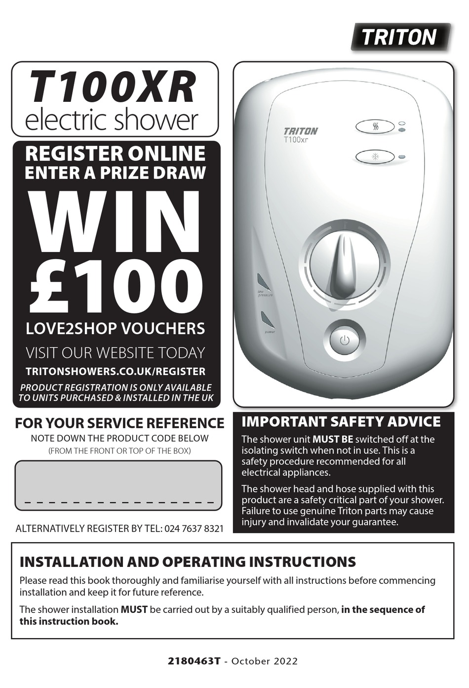 TRITON T100XR MANUAL Pdf Download ManualsLib