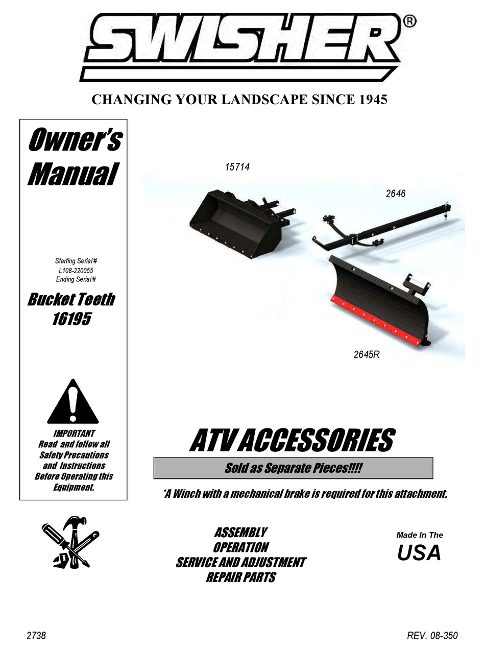 SWISHER 16195 OWNER'S MANUAL Pdf Download ManualsLib