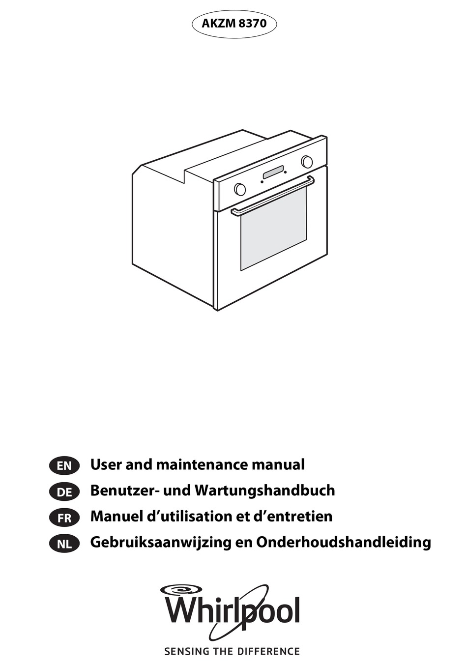 WHIRLPOOL AKZM 8370 USER AND MAINTENANCE MANUAL Pdf Download | ManualsLib