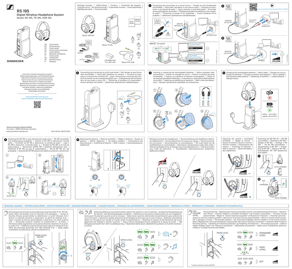 SENNHEISER RS 195 QUICK MANUAL Pdf Download ManualsLib