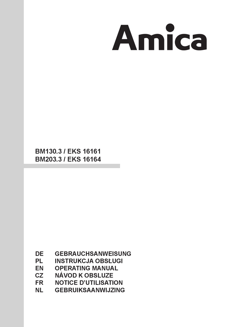 AMICA BM203.3 OPERATING MANUAL Pdf Download | ManualsLib