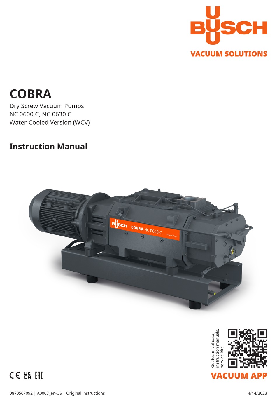 BUSCH COBRA NC 0600 C INSTRUCTION MANUAL Pdf Download | ManualsLib