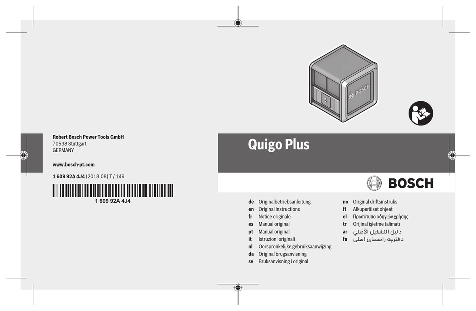 BOSCH QUIGO PLUS ORIGINAL INSTRUCTIONS MANUAL Pdf Download ManualsLib